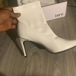 Bar III Women's White Ankle Boots